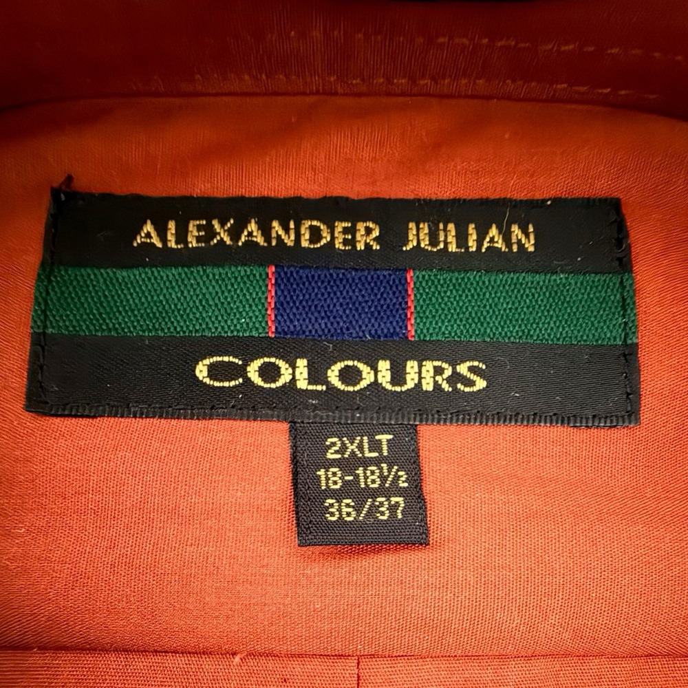 Alexander Julian Colours Shirt Hand Made Tie Size  XL 17-17.5 34/35 Ships N 24h - Picture 4 of 4